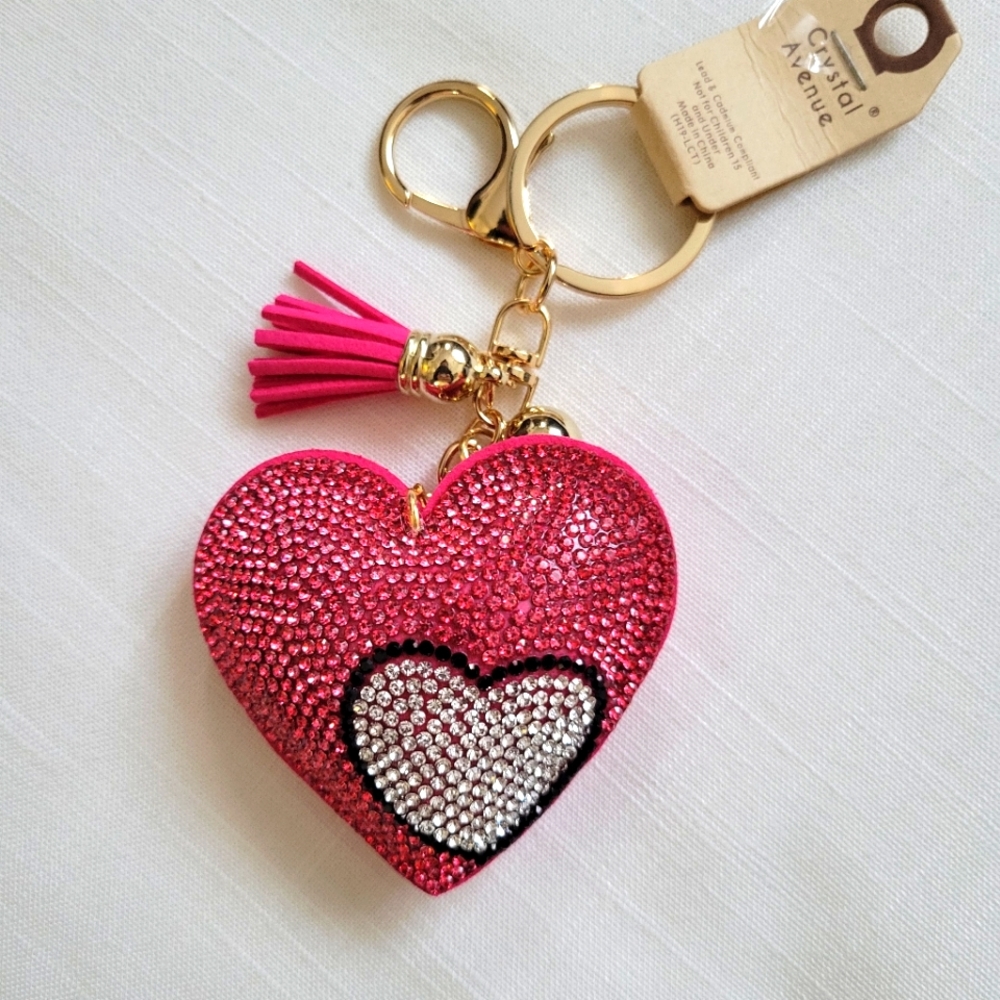 Super Cute Bling Puffed Heart Purse Charm 💗